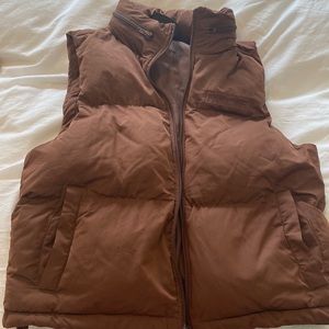 Brown puffy vest
